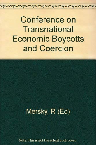 Beispielbild fr Conference on Transnational Economic Boycotts and Coercion zum Verkauf von Daedalus Books