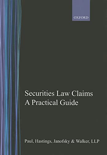 9780379215106: Securities Law Claims: A Practical Guide