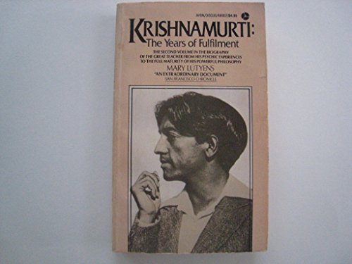 9780380680078: Krishnamurti: The Years of Fulfillment