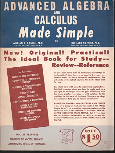 Beispielbild fr Advanced Algebra & Calculus Made Simple zum Verkauf von ThriftBooks-Atlanta