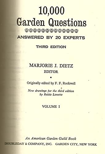 10,000 Garden Questions Answered by 20 Experts - Two Volume Set (9780385004794) by Dietz, Marjorie J. (editor