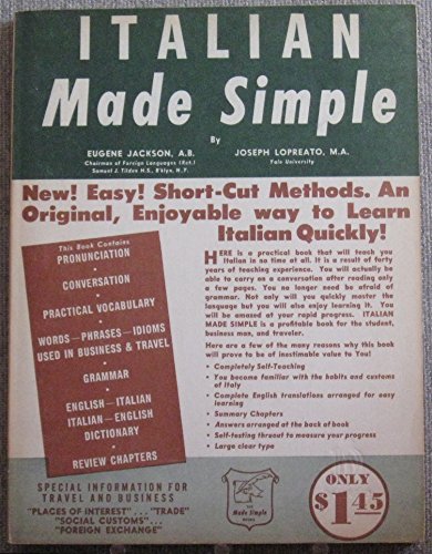 Imagen de archivo de Italian Made Simple a la venta por Gulf Coast Books