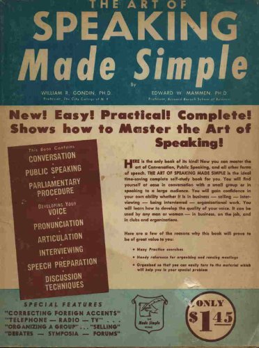 Imagen de archivo de The Art of Speaking Made Simple (Made Simple Books) a la venta por Better World Books
