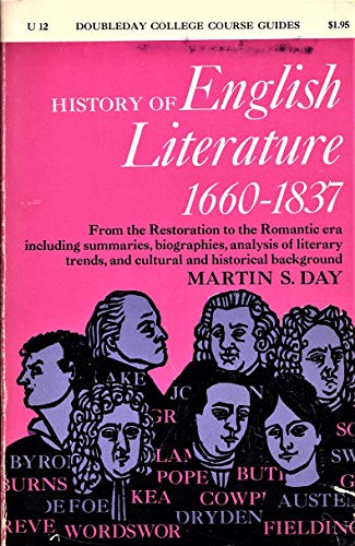 Beispielbild fr History of English Literature 1660-1837 zum Verkauf von Library House Internet Sales