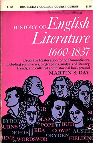 Stock image for History of English Literature 1660-1837 for sale by Library House Internet Sales