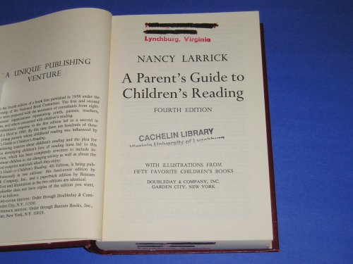 Imagen de archivo de A parent's guide to children's reading a la venta por BookHolders