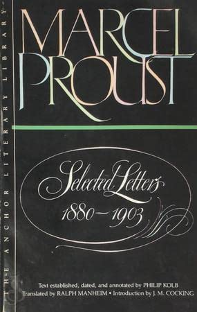 9780385192880: Marcel Proust: Selected Letters 1880-1903