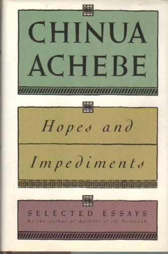 Beispielbild fr Hopes and Impediments : Selected Essays zum Verkauf von Better World Books