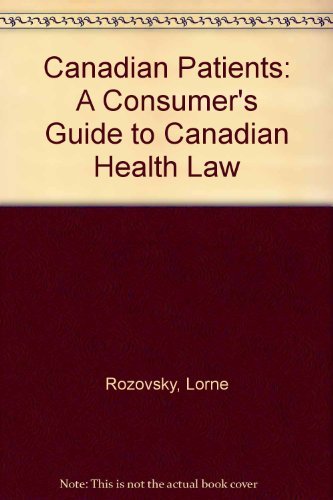 Beispielbild fr Canadian Patient's Book of Rights zum Verkauf von Better World Books