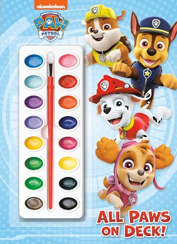 All Paws on Deck! (Paw Patrol): Activity Book with Paintbrush and 16 Watercolors