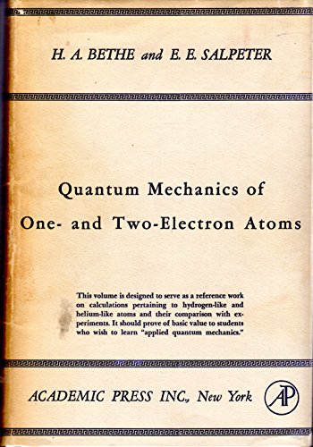 Imagen de archivo de Quantum Mechanics of One- and Two-Election Atoms. a la venta por GridFreed