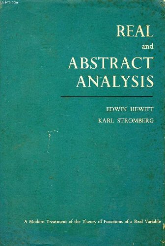 Imagen de archivo de Real and Abstract Analysis a la venta por Solr Books