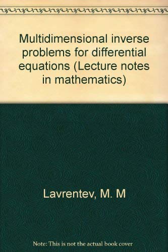 Stock image for Multidimensional Inverse Problems for Differential Equations for sale by Row By Row Bookshop