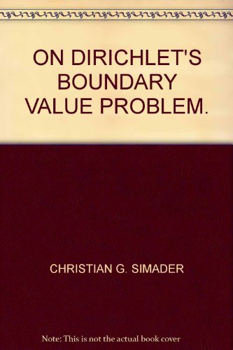 9780387059037: ON DIRICHLET'S BOUNDARY VALUE PROBLEM.