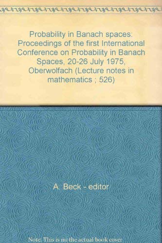 9780387077932: Title: Probability in Banach spaces Proceedings of the fi