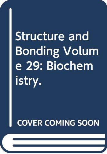 Stock image for Structure and Bonding Volume 29: Biochemistry for sale by Plum Books