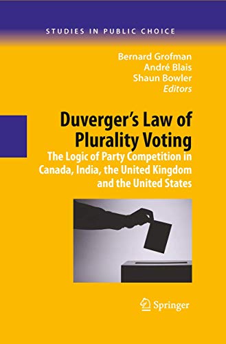 Imagen de archivo de Duverger's Law of Plurality Voting (Studies in public Choice) a la venta por Midtown Scholar Bookstore