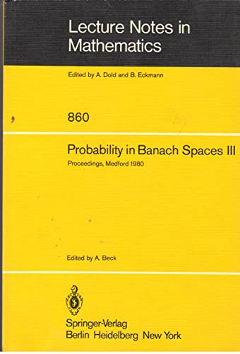 Immagine dell'editore per Probability in Banach Spaces III: Proceedings (Lecture Notes in Mathematics) venduto da dsmbooks