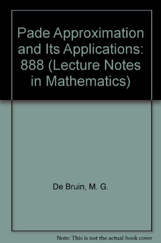 9780387111544: Pade Approximation and Its Applications: 888