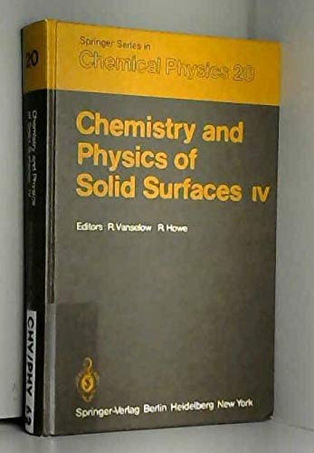 Imagen de archivo de Chemistry & Physics of Solid Surfaces, Volume 4 a la venta por Zubal-Books, Since 1961