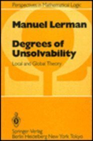 Stock image for Degrees of Unsolvability: Local and Global Theory for sale by Munster & Company LLC, ABAA/ILAB