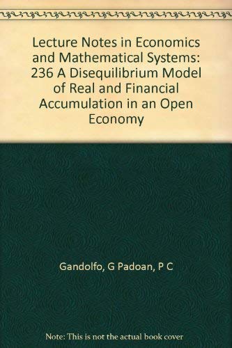 9780387138893: A Disequilibrium Model of Real and Financial Accumulation in an Open Economy (Lecture Notes in Economics & Mathematical Systems)