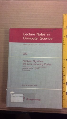 Imagen de archivo de Algebraic Algorithms and Error-Correcting Codes a la venta por ThriftBooks-Atlanta