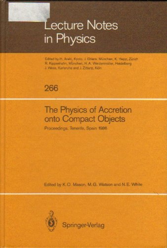Imagen de archivo de The Physics of Accretion Onto Compact Objects: Proceedings of a Workshop Held in Tenerife, Spain, April 21-25, 1986 [Lecture Notes in Physics 266] a la venta por Tiber Books