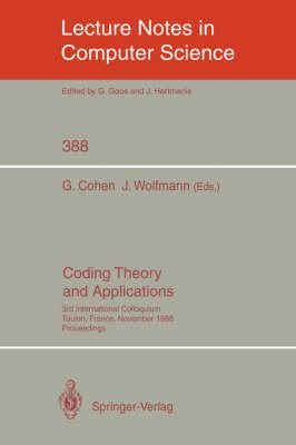 9780387193687: Coding Theory and Applications: 2nd International Colloquium Cachan-Paris, France (Lecture Notes in Computer Science)