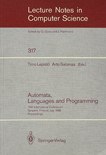 9780387194882: Automata, Languages and Programming: 15th International Colloquium, Tampere, Finland (Lecture Notes in Computer Science)