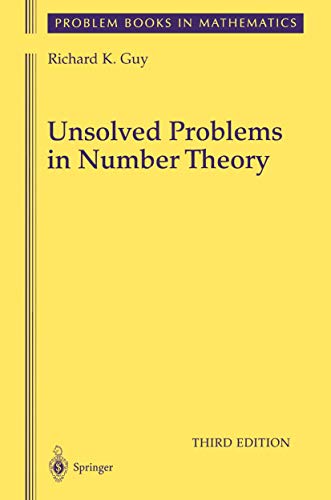 9780387208602: Unsolved Problems in Number Theory (Problem Books in Mathematics, 1)