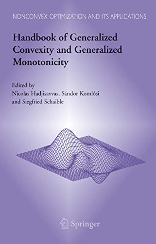 Stock image for Handbook Of Generalized Convexity And Generalized Monotonicity (Hb) for sale by Basi6 International