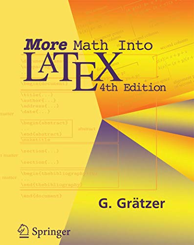 9780387322896: More Math Into LaTeX: A Guide for Documentation and Presentation