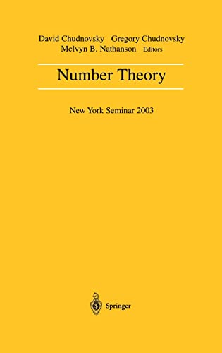 Stock image for Number Theory: New York Seminar 2003 for sale by Basi6 International