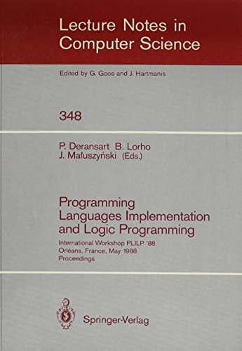 9780387508207: Programming Languages Implementation and Logic Programming