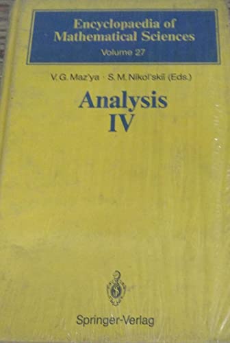 Imagen de archivo de Analysis IV a la venta por Books Puddle