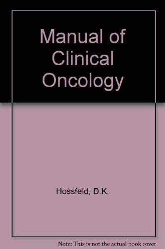 Stock image for Manual of Clinical Oncology for sale by HPB-Red