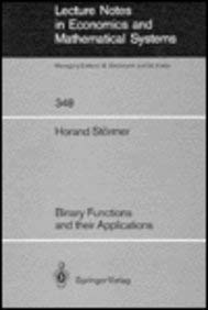9780387528120: Binary Functions and Their Applications (Lecture Notes in Economics & Mathematical Systems)