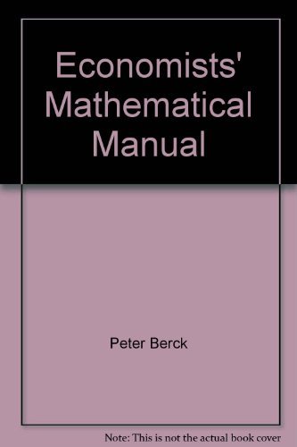 Imagen de archivo de Economists' Mathematical Manual a la venta por My Dead Aunt's Books