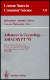 Beispielbild fr Advances in Cryptology, ASIACRYPT ?91 zum Verkauf von Books Puddle