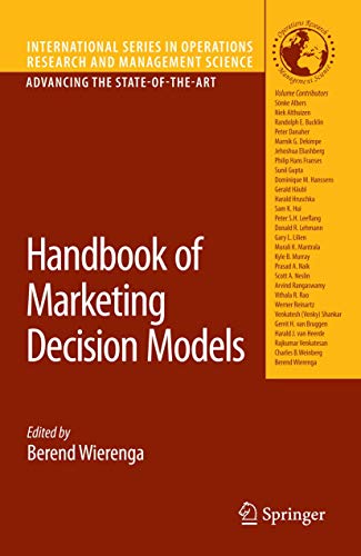 Beispielbild fr Handbook of Marketing Decision Models zum Verkauf von Anybook.com