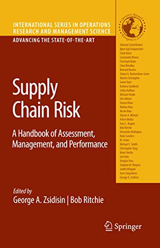 Stock image for Supply Chain Risk: A Handbook of Assessment, Management, and Performance (International Series in Operations Research & Management Science) for sale by Sunny Day Books