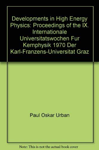 Beispielbild fr Developments in High Energy Physics. ACTA Physica Austriaca, Supplementum No. 7 zum Verkauf von Zubal-Books, Since 1961