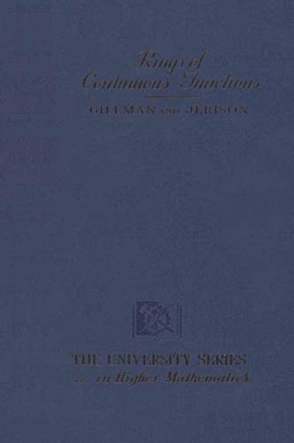 9780387901206: Rings of Continuous Functions (The university series in higher mathematics)