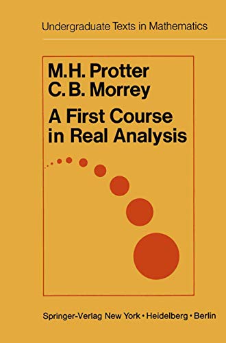 Beispielbild fr A first course in real analysis (Undergraduate texts in mathematics) zum Verkauf von BooksRun