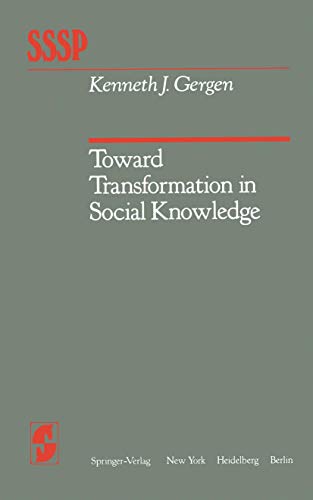 Beispielbild fr Toward Transformation in Social Knowledge zum Verkauf von Better World Books