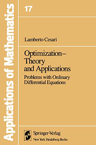 9780387906768: Optimization―Theory and Applications: Problems with Ordinary Differential Equations (Stochastic Modelling and Applied Probability)