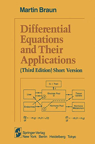 9780387908472: Differential Equations and Their Applications: An Introduction to Applied Mathematics (Short Version)