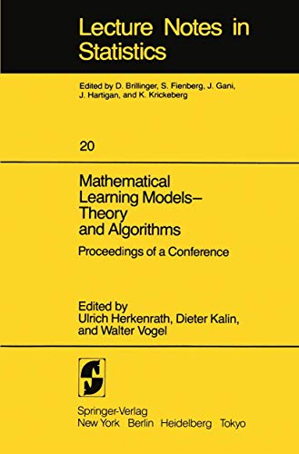 Beispielbild fr Mathematical Learning Models: Theory and Algorithms zum Verkauf von Bingo Used Books