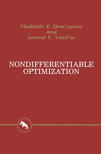 Imagen de archivo de Nondifferentiable Optimization a la venta por Books Puddle